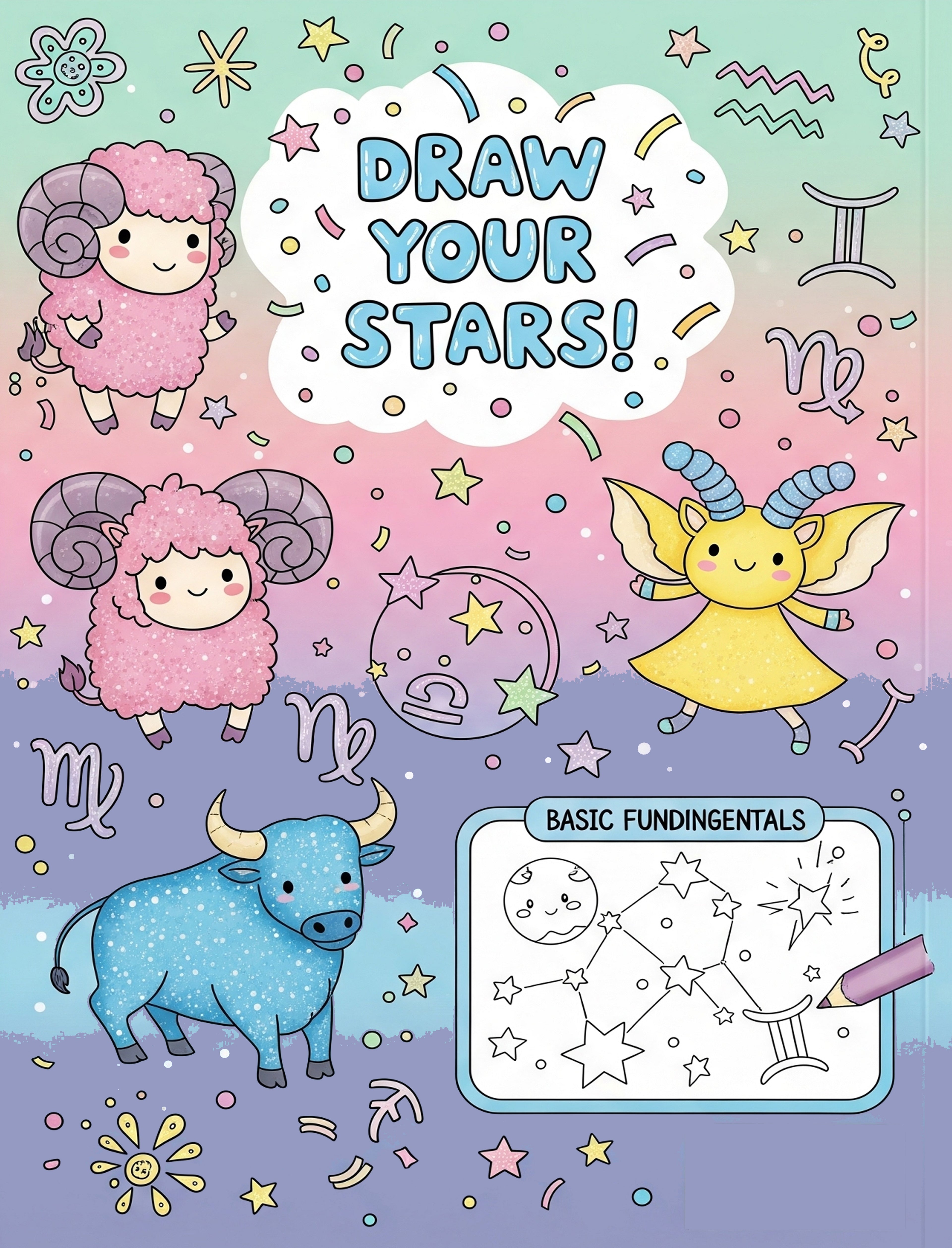 Aventuras estelares. Tu Horóscopo Mágico: Libro infantil de actividades y colorear con temática de horóscopo. Tapa blanda, 200 páginas.